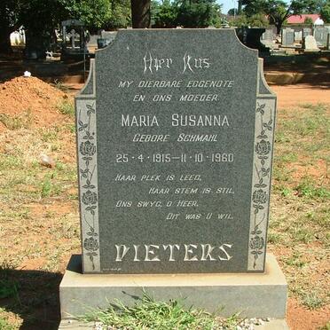 DIETERS Maria Susanna nee SCHMAHL 1915-1960