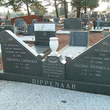 DIPPENAAR Johannes Lodewikus 1921-1974 &amp; Jacoba Hendrika 1926-1995