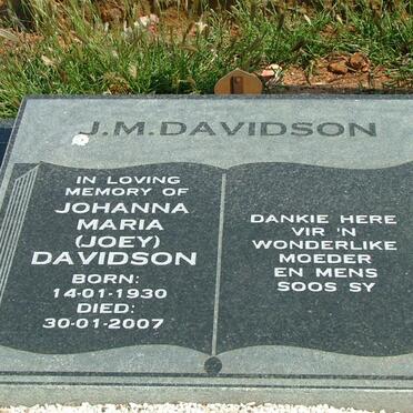 DAVIDSON Johanna Maria 1930-2007