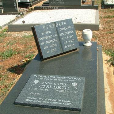 ETSEBETH Guillaume Jan Gabriel 1918-1977 &amp; Anna Sophia 1922-2001