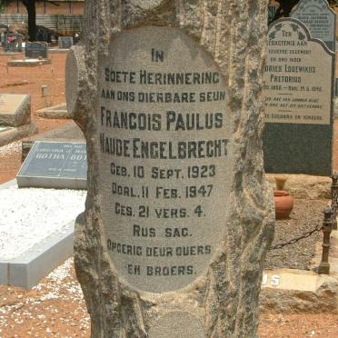 ENGELBRECHT Francois Paulus Naude 1923-1947