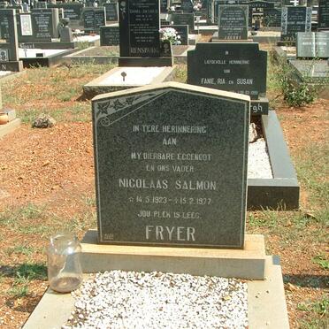 FRYER Nicolaas Salmon 1923-1977