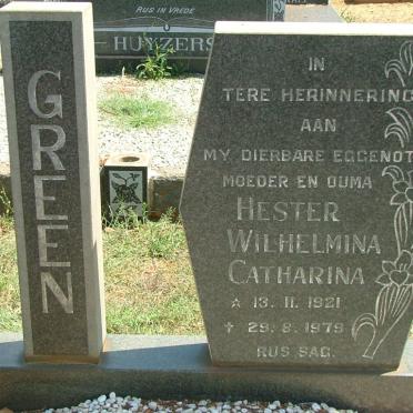 GREEN Hester Wilhelmina Catharina 1921-1979