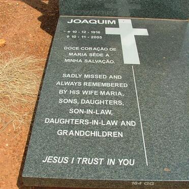 GOUVEIA Joaquim, Homem de 1916-2005