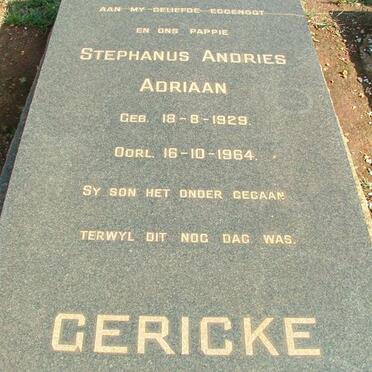 GERICKE Stephanus Andries Adriaan 1928-1984