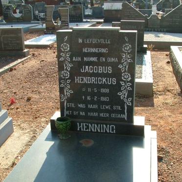 HENNING Jacobus Hendrickus 1908-1983