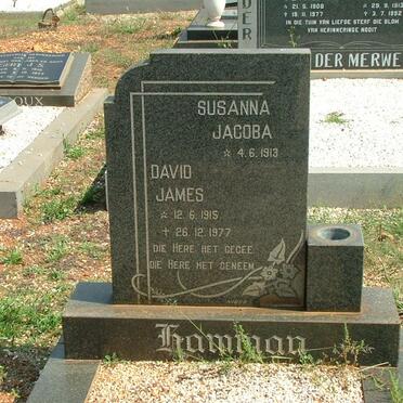 HAMMAN David James 1915-1977 &amp; Susanna Jacoba 1913-