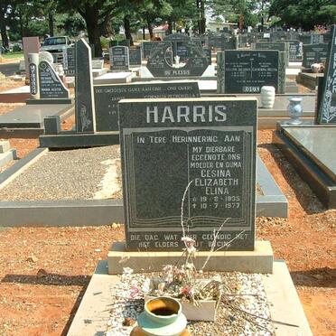 HARRIS Gesina Elizabeth Elina 1935-1977