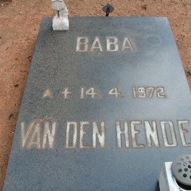 HENDE baby, van der 1972-1972