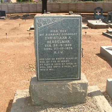 HERSELMAN Christiaan A. 1909-1939