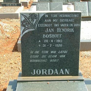 JORDAAN Jan Hendrik Boshoff 1913-1976