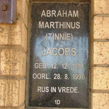 JACOBS  Abraham Marthinus 1919-1996