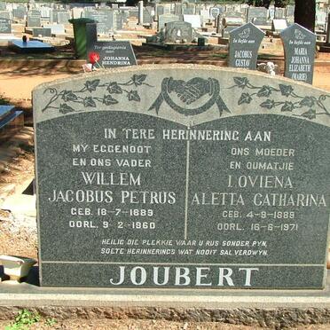 JOUBERT Willem Jacobus Petrus 1889-1960 &amp; Loviena Aletta Catharina 1888-1971