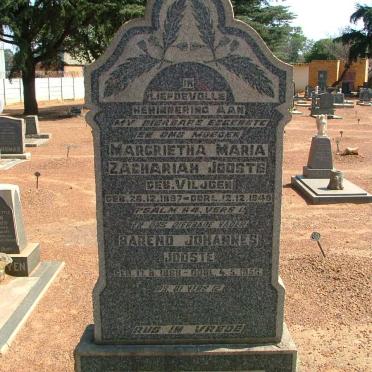 JOOSTE Barend Johannes 1888-1956 &amp; Margrietha Maria Zachariah VILJOEN 1887-1940