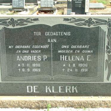 KLERK Andries P., de 1898-1969 &amp; Helena E. 1906-1991 