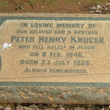 KRUGER Peter Henry 1846-1926