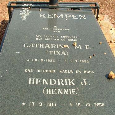 KEMPEN Hendrik J. 1917-2008 &amp; Catharina M.E. 1925-1992