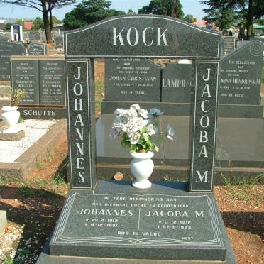 KOCK Johannes 1912-1991 &amp; Jacoba M. 1912-1993