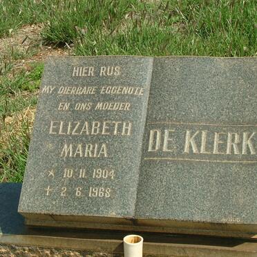 KLERK Elizabeth Maria, de 1904-1968