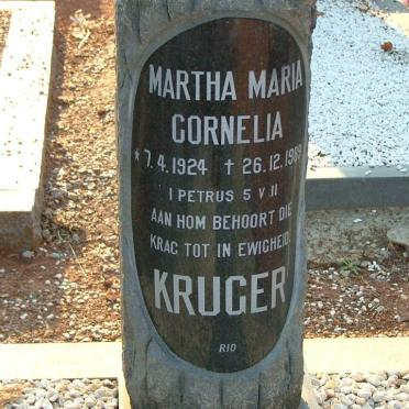 KRUGER Martha Maria Cornelia 1924-1989