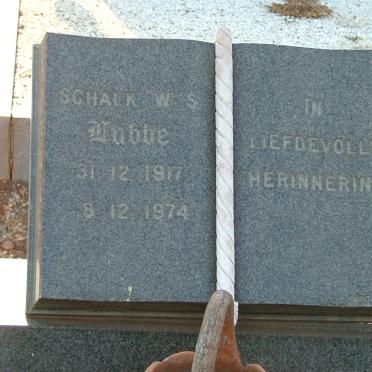 LUBBE Schalk W.S. 1917-1974