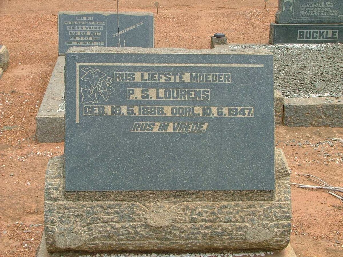 LOURENS P.S. 1886-1947