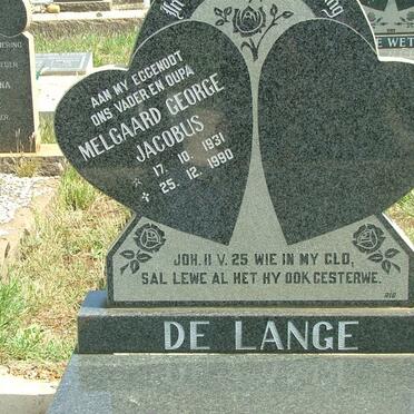 LANGE Melgaard George Jacobus, de 1931-1990