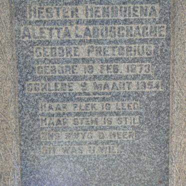 LABUSCHAGNE Hester Hendriena nee PRETORIUS 1873-1954 