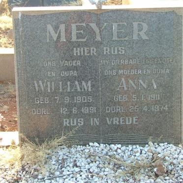 MEYER William 1905-1991 &amp; Anna 1911-1974