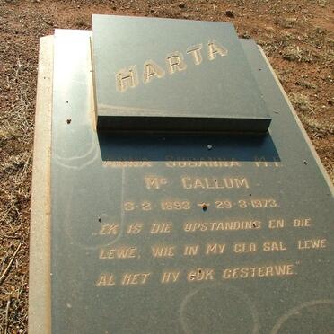 McCALLUM Anna Susanna M.E. 1893-1973