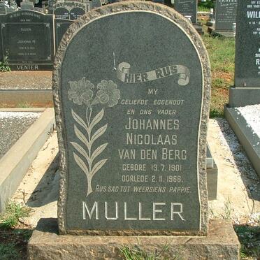 MULLER Johannes Nicolaas van den Berg 1901-1966