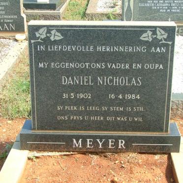 MEYER Daniel Nicholaas 1902-1984