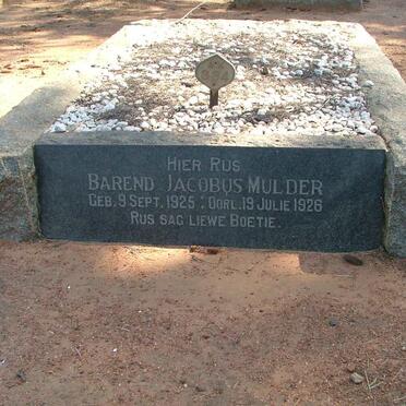 MULDER Barend Jacobus 1925-1926