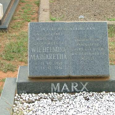 MARX Wilhelmina Margaretha 1895-1981