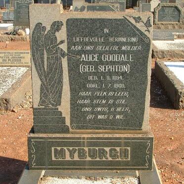 MYBURGH Alice Goodale nee SEPHTON 1894-1960