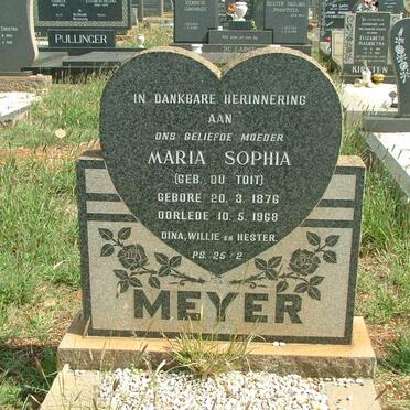 MEYER Maria Sophia nee DU TOIT 1876-1968
