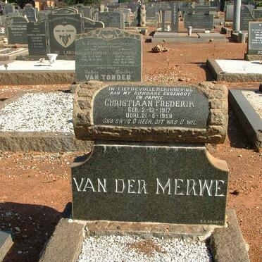 MERWE Christiaan Frederick, van der 1917-1959