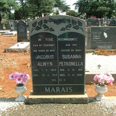 MARAIS Jacobus Alwyn 1904-1976 &amp; Susanna Petronella 1910-1990