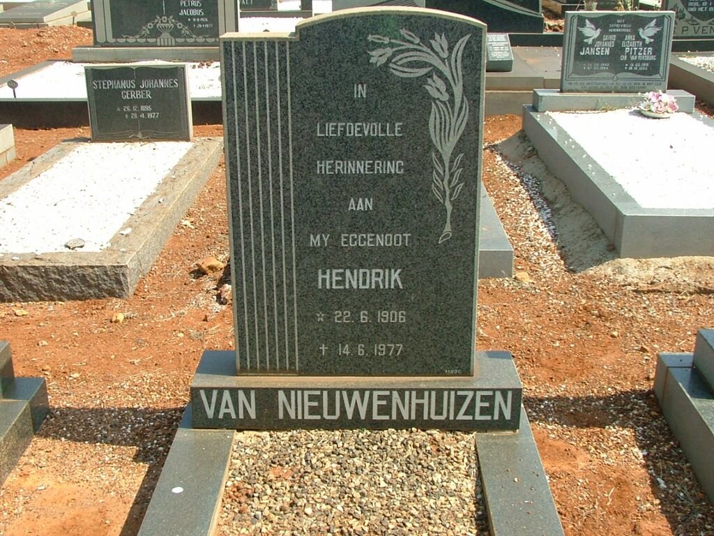 NIEUWENHUIZEN Hendrik, van 1906-1977