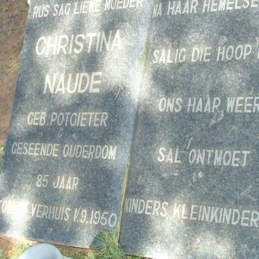 NAUDE Christina nee POTGIETER -1950