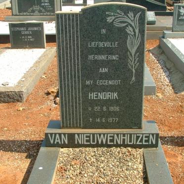 NIEUWENHUIZEN Hendrik, van 1906-1977