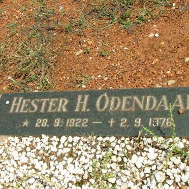 ODENDAL Hester H. 1922-1976