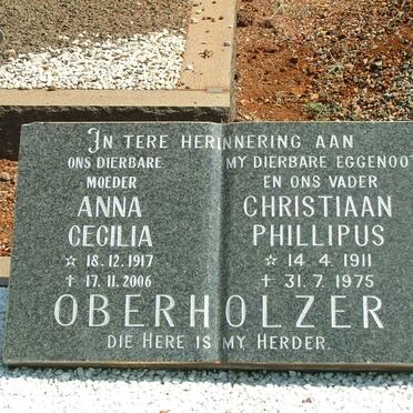 OBERHOLZER Christiaan Phillipus 1911-1975 &amp; Anna Cecilia 1917-2006 