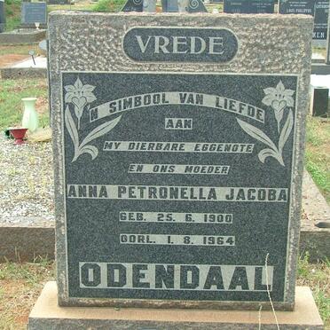 ODENDAAL Anna Petronella Jacoba 1900-1964 