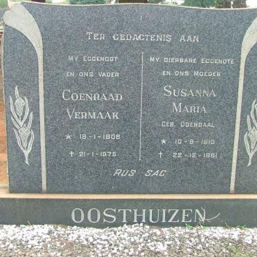 OOSTHUIZEN Coenraad Vermaak 1908-1975 &amp; Susanna Maria ODENDAAL 1913-1961