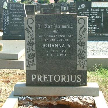 PRETORIUS Johanna A. 1953-1984