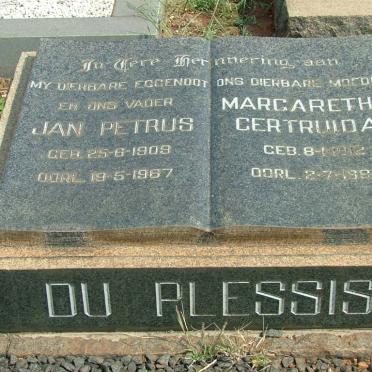 PLESSIS Jan Petrus, du 1909-1967 &amp; Margaretha Gertruida 1912-1986