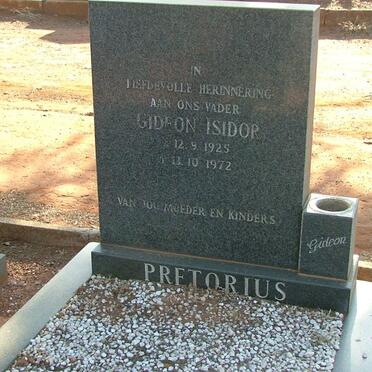 PRETORIUS Gideon Isidor 1925-1972