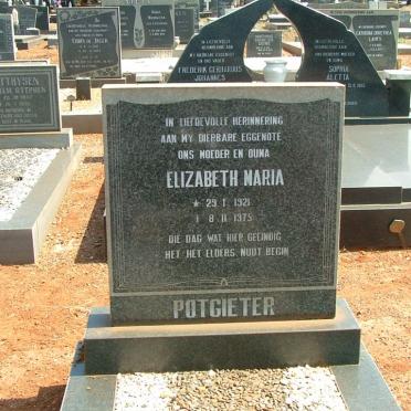 POTGIETER Elizabeth Maria 1921-1975