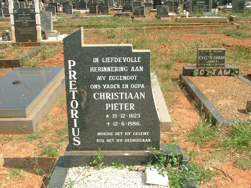 PRETORIUS Christiaan Pieter 1923-1986